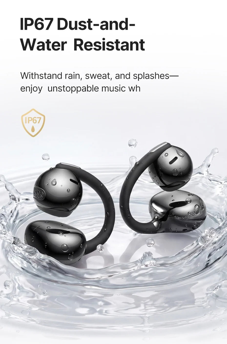 Baseus Bowie MC2 AIR Clip-on TWS Earbuds Ear Clips Wireless Earphones Bluetooth 6.0   Open Earrings 4 Mic ENC Sports Headphones