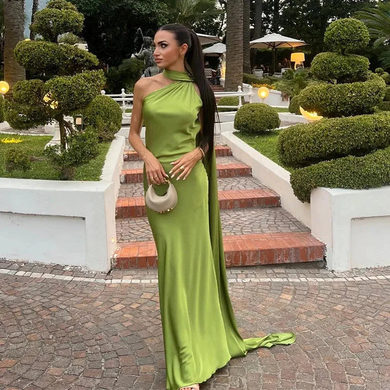 Backless Lace-Up Maxi Dress | Ribbon Sleeveless Evening Gown - Femstylo