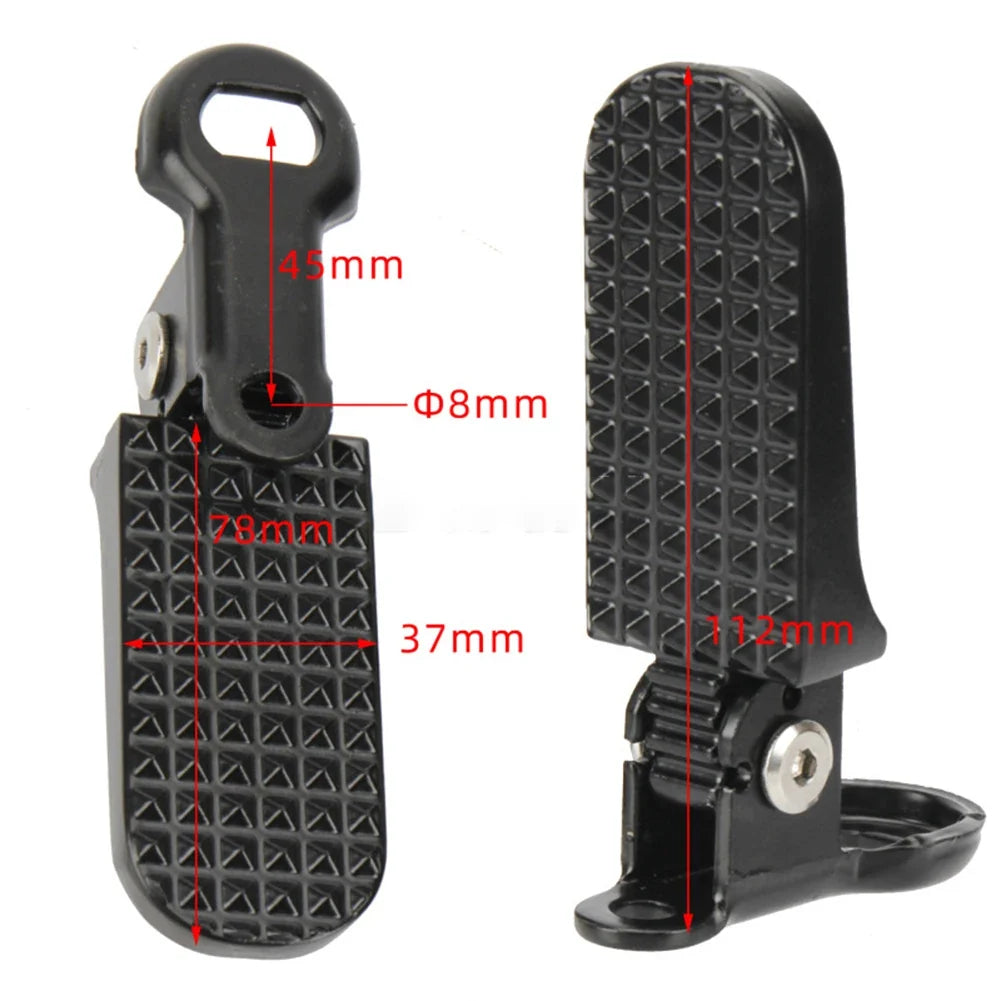 Bicycle Rear Pedal for Electric Bike Foldable Design Aluminum Alloy Material Anti Slip Pattern Wide Application