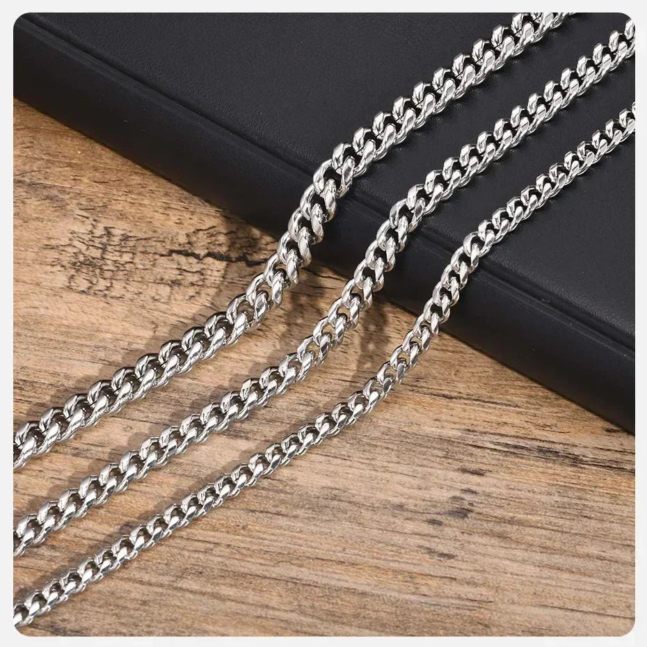 VNOX Cuban Chain Necklace - Stainless Steel 5/6/8mm - Unisex Waterproo