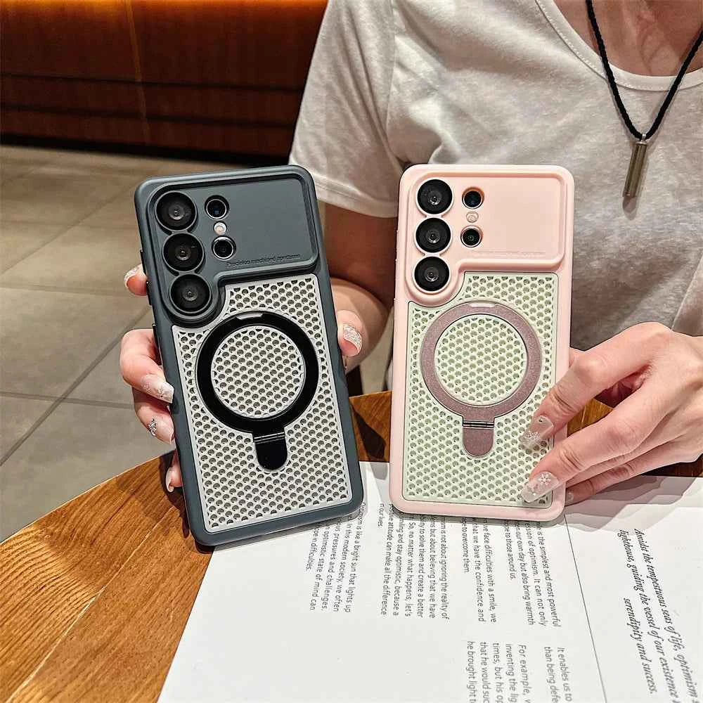 Luxury Heat Dissipation Cooling Mesh Hole Samsung Galaxy S26 Phone Case
