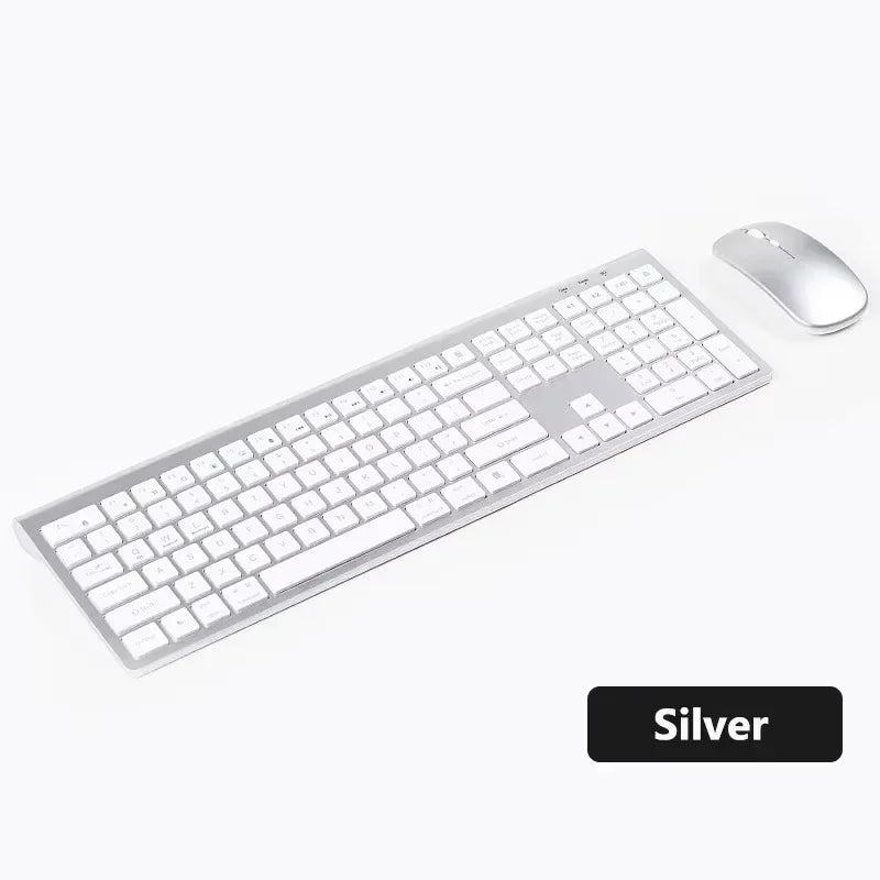 Bluetooth 5.0 & 2.4G Wireless Keyboard and Mouse Combo Multimedia Keyboard Mouse Set for iPad Macbook Android Laptop PC TV