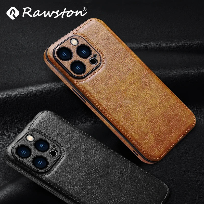 Soft Leather Case for iPhone 15 14 13 12 11 16 17 Pro Max Ultra Thin Lens Protection Cover
