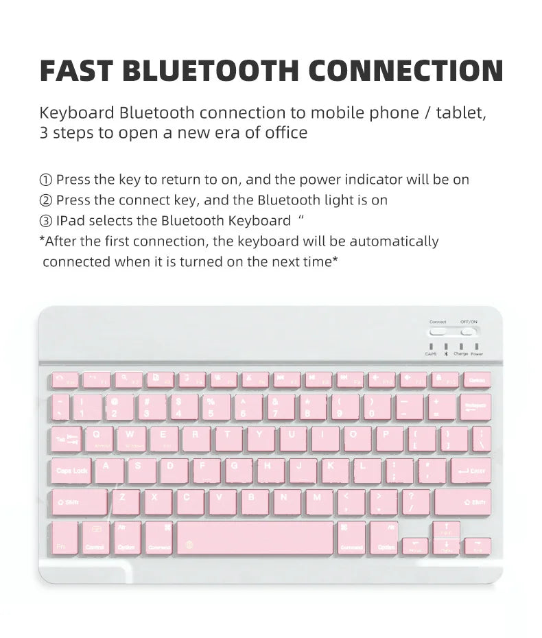 Wireless Bluetooth-compatible Keyboard For Android iOS Tablet Ultra-Thin 78 Keys Rechargeable Portable Compact Design for iPad