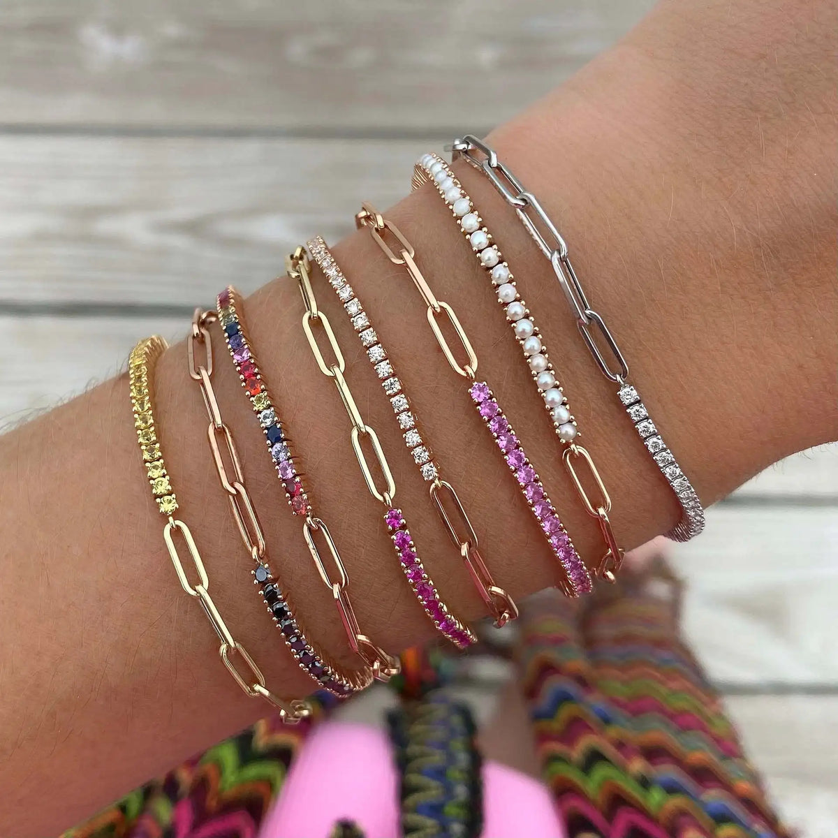 Luxury Color Cubic Zirconia Gold Color Tennis Bracelets For Women Girls 2022 New Trend Chain Bracelets Jewelry Party Gifts