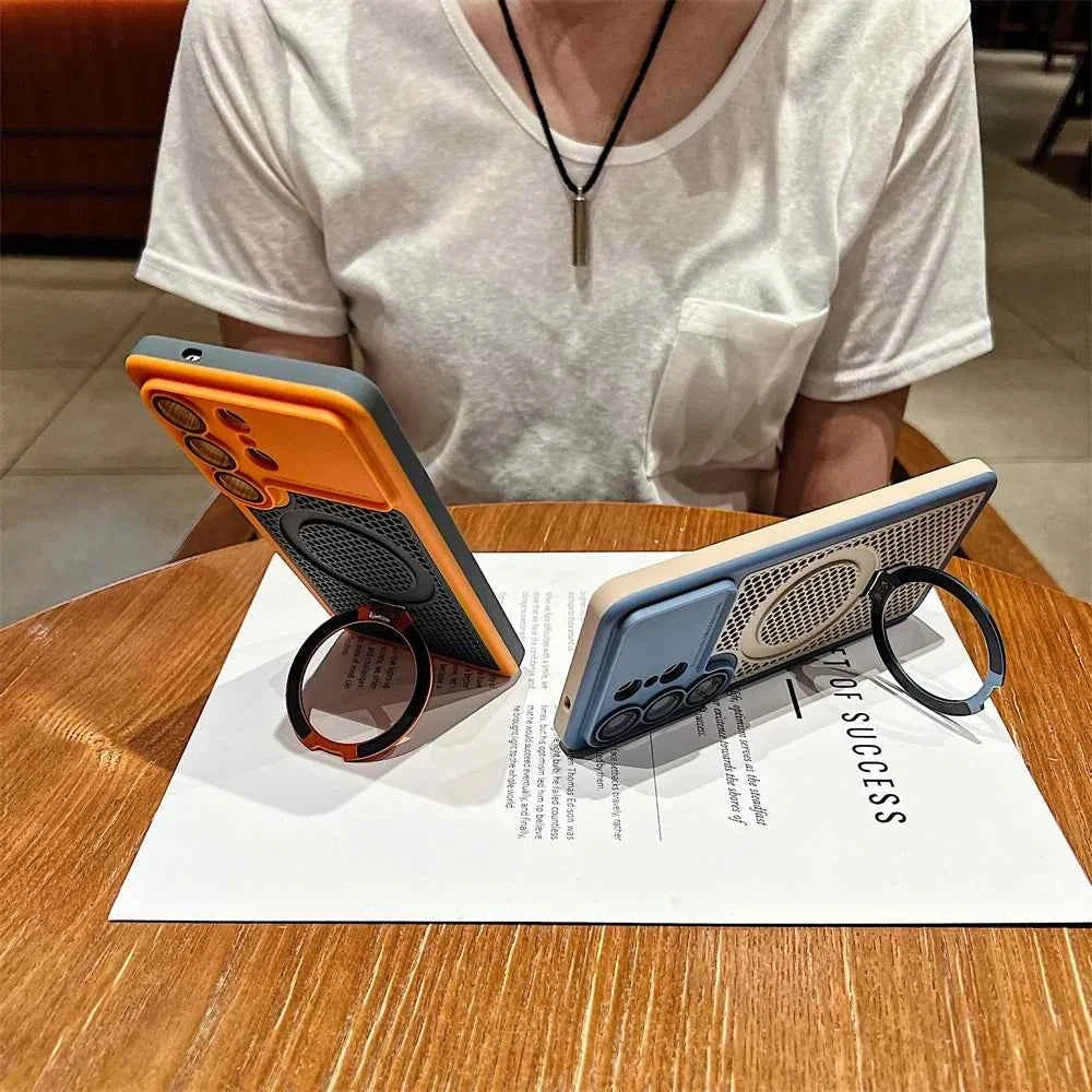 Luxury Heat Dissipation Cooling Mesh Hole Samsung Galaxy S26 Phone Case