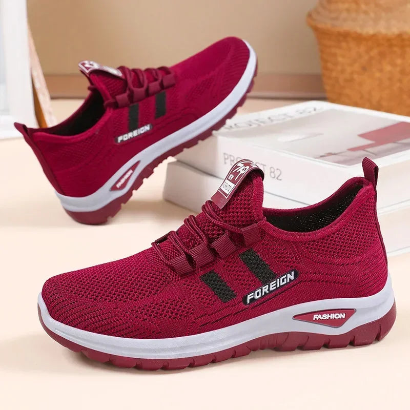 2025 Spring Fashion Women's Shoes High quality Anti slip and Wear resistant Sports Shoes Mesh Breathable Walking Shoes Designer