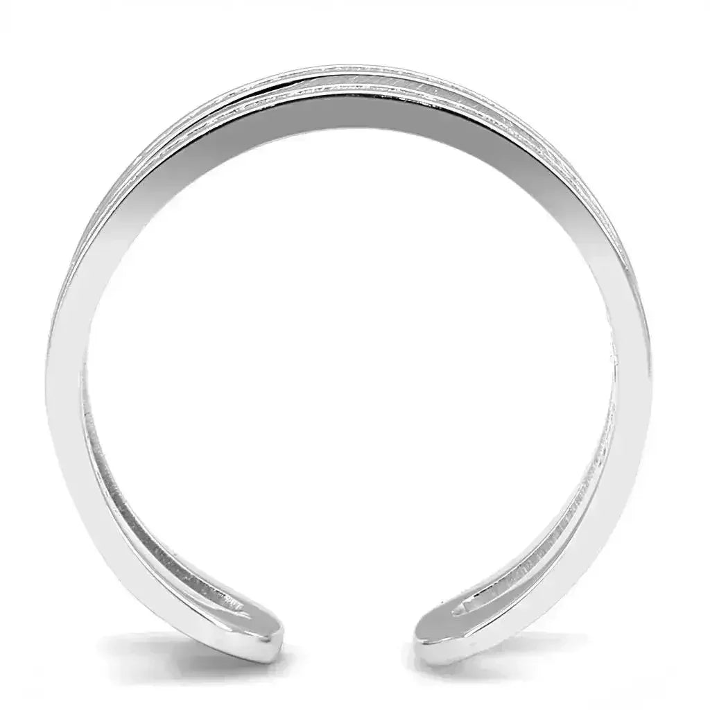 TS605 Rhodium Sterling Silver Ring – AAA Clear CZ Solitaire