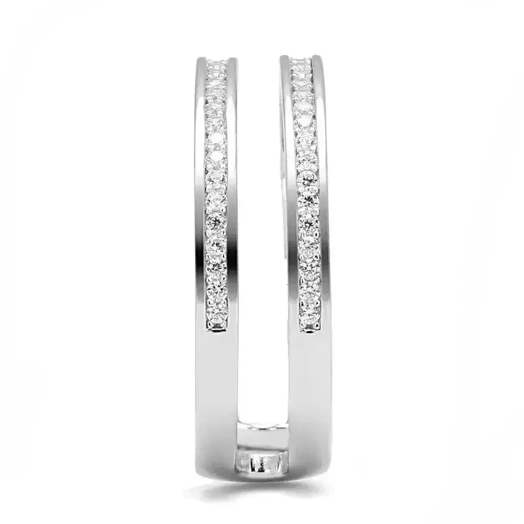 TS605 Rhodium Sterling Silver Ring – AAA Clear CZ Solitaire