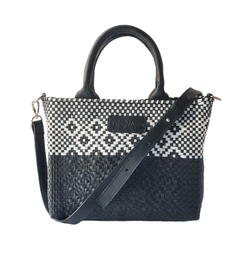 Tin Marin Black Small Woven Crossbody