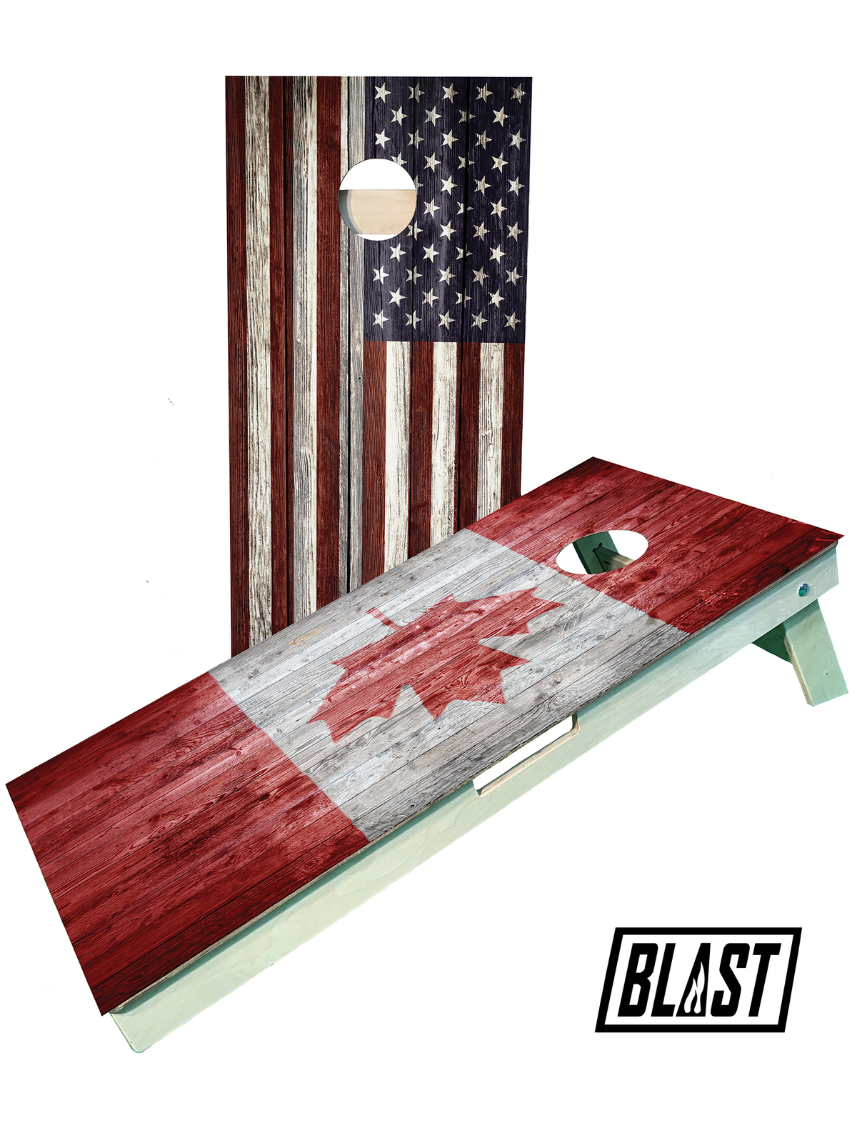 USA & Canadian Flag Cornhole Set
