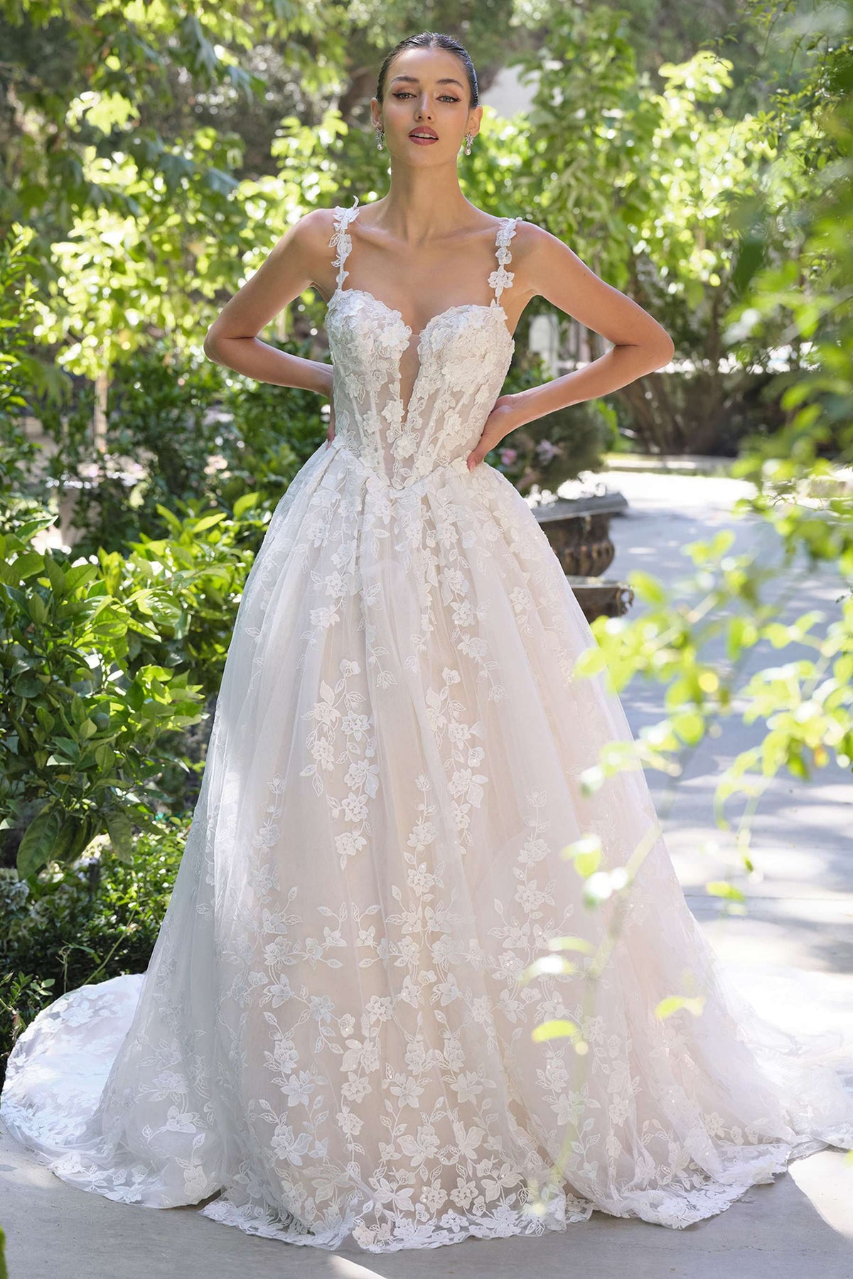Andrea & Leo WL058 Ball Gown Wedding Dress Plunging Neckline