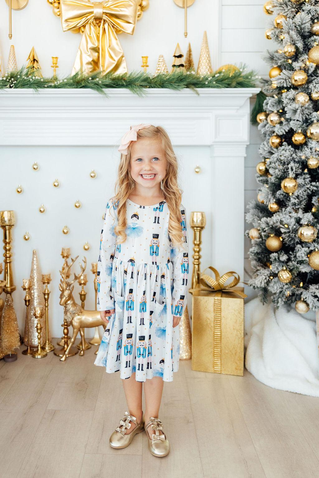 Waltz of the Snowflakes L/S Pocket Twirl Dress