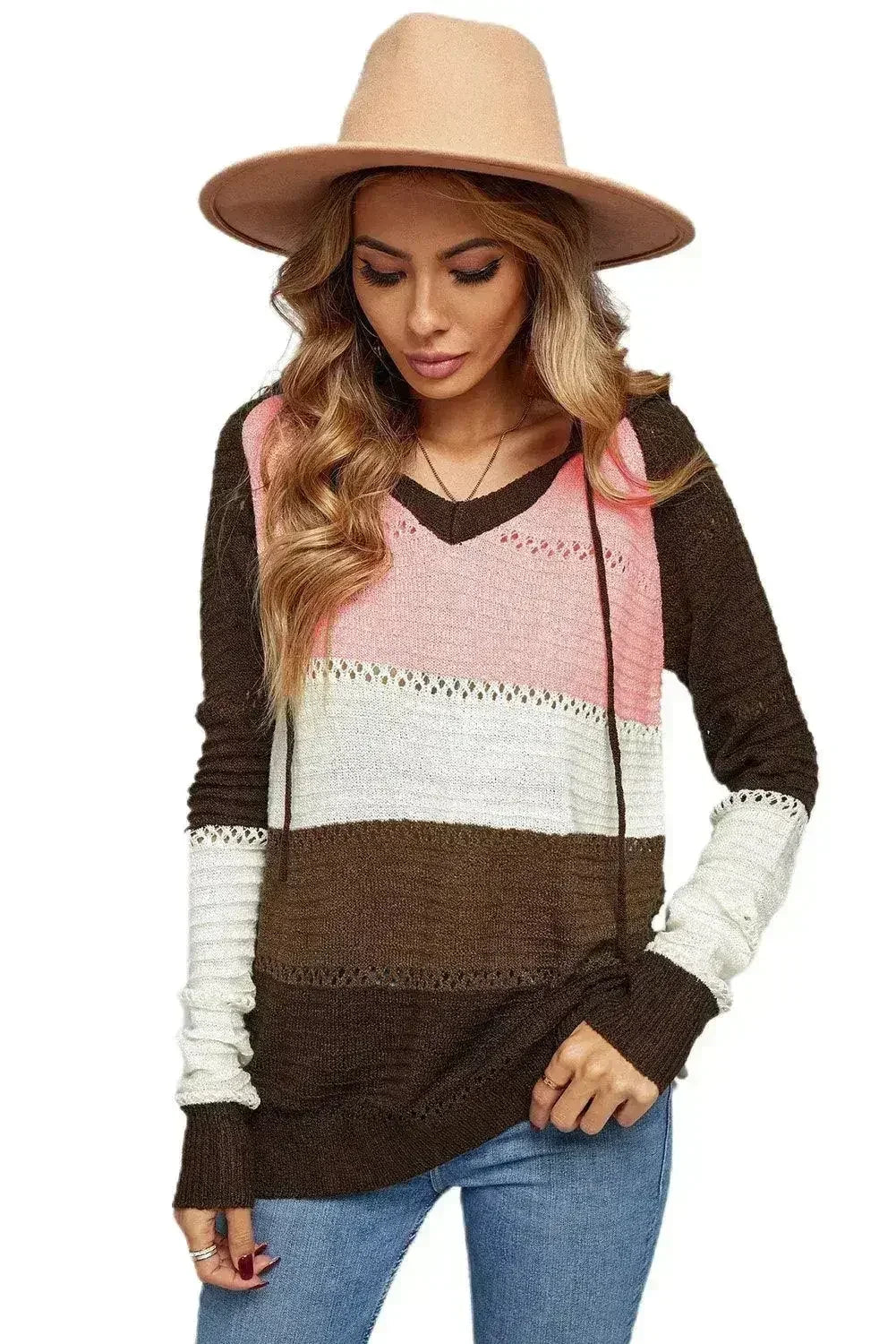 Women's Brown Beach Bonfire Knitted Hoodie