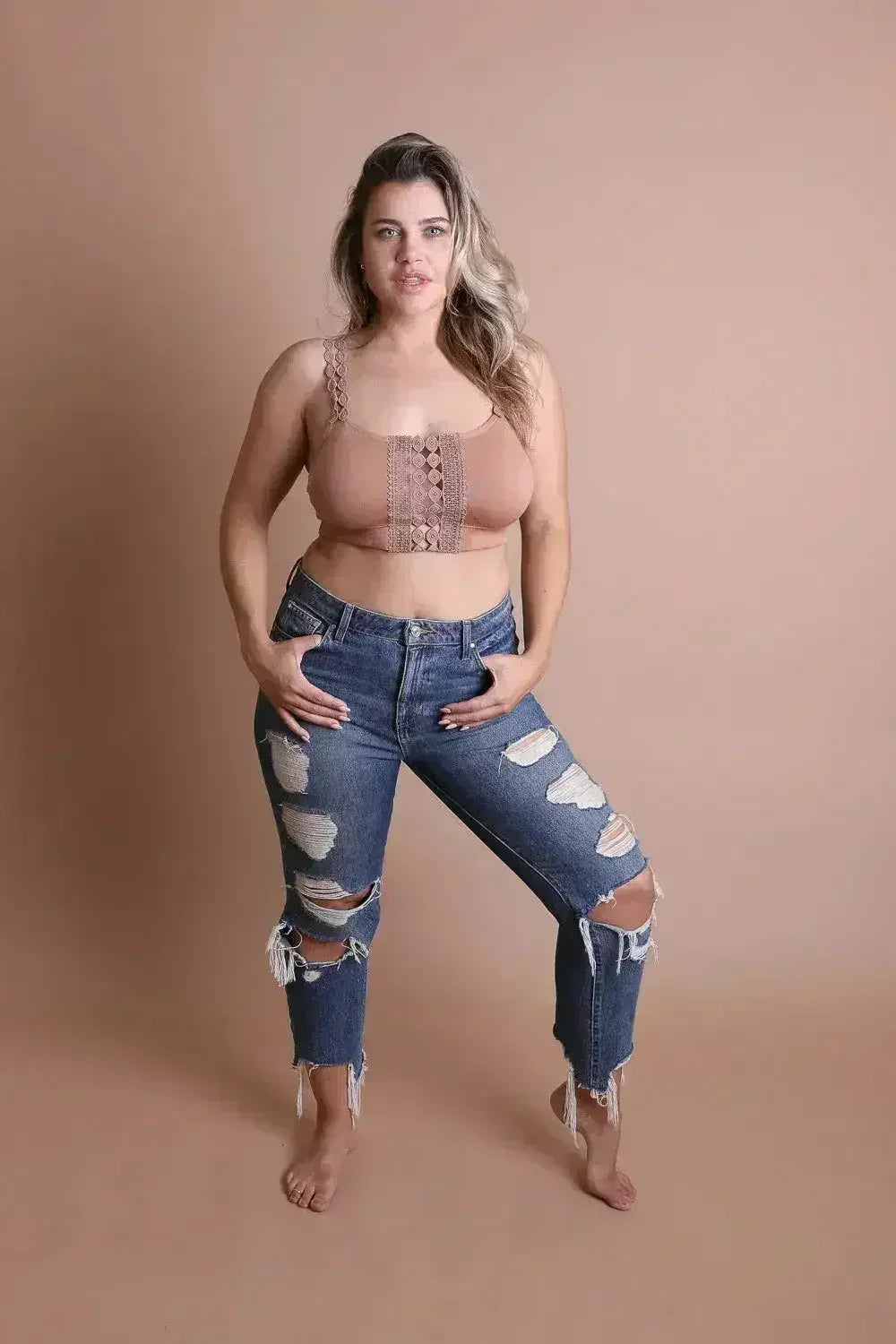 Eye Lace Applique Bralette