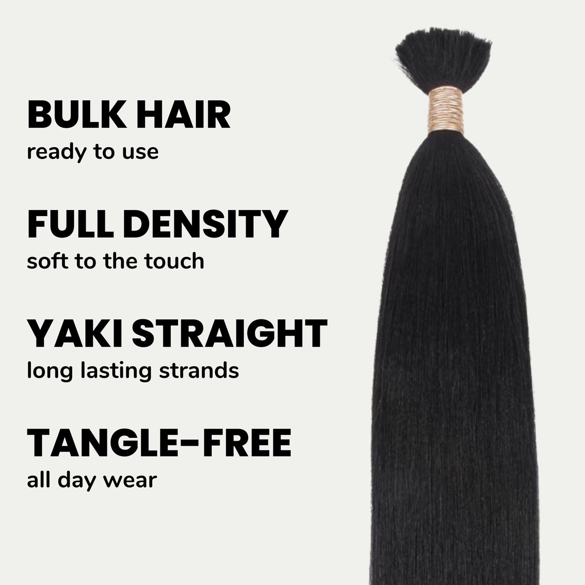 Yaki Straight Bulk 100% Human Braiding Hair