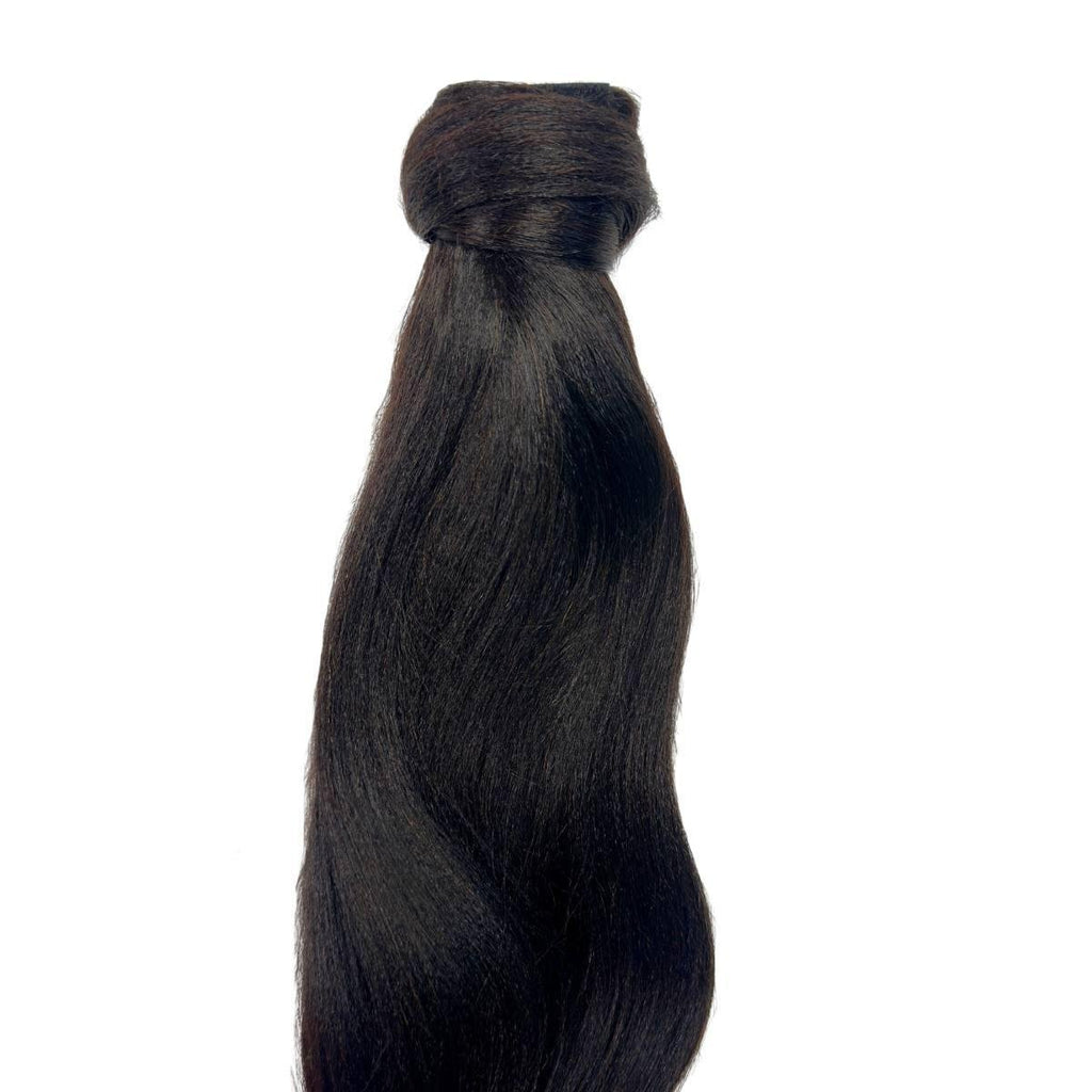 Yaki Straight 100% Human Hair Ponytail Extension