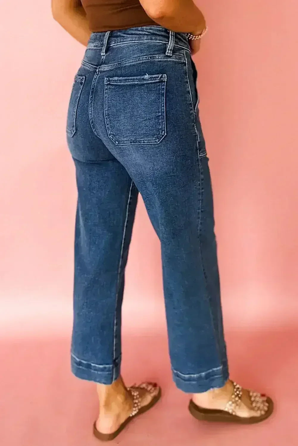 Ashleigh Blue Cropped High Rise Wide Leg Jeans
