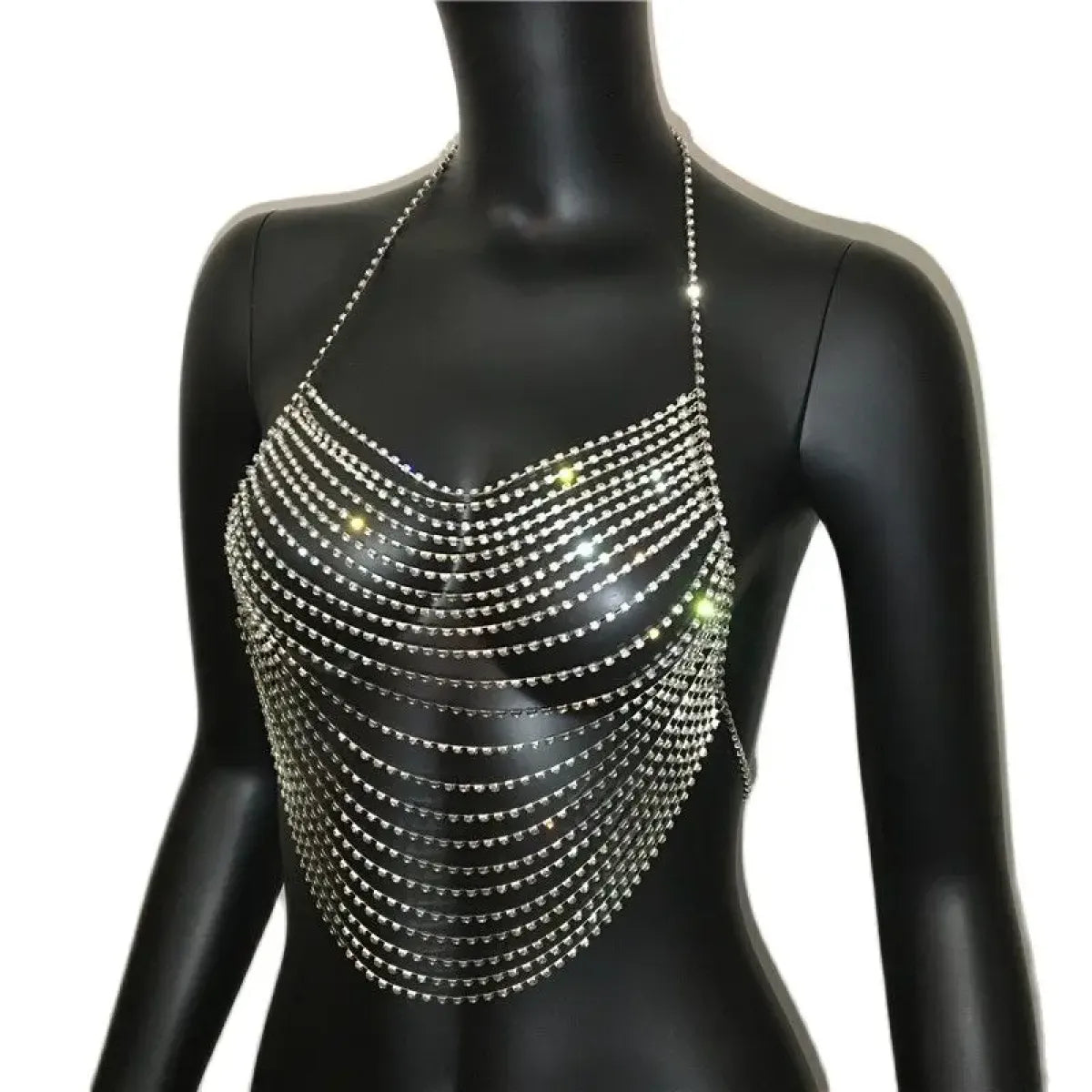 Shiny Harajuku Rhinestone Halter Top