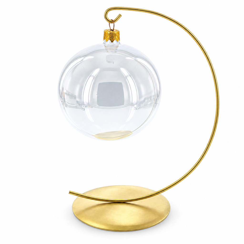 Solid Round Base Gold Metal Ornament Display Stand 7.8 Inches