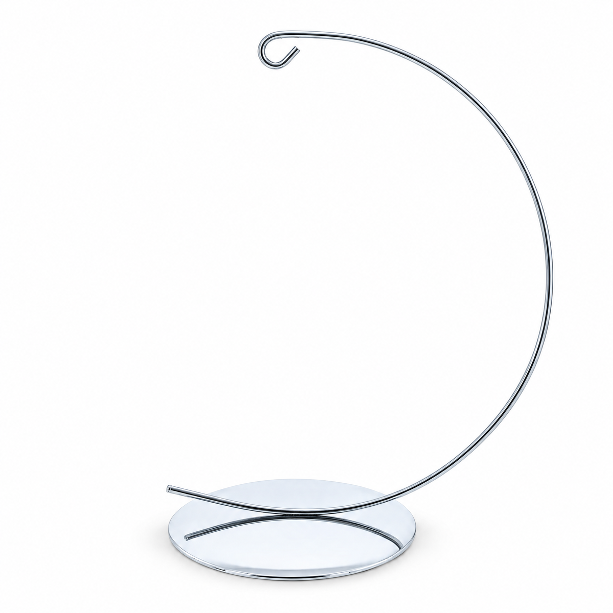 Solid Round Base Silver Metal Ornament Display Stand 7.8 Inches