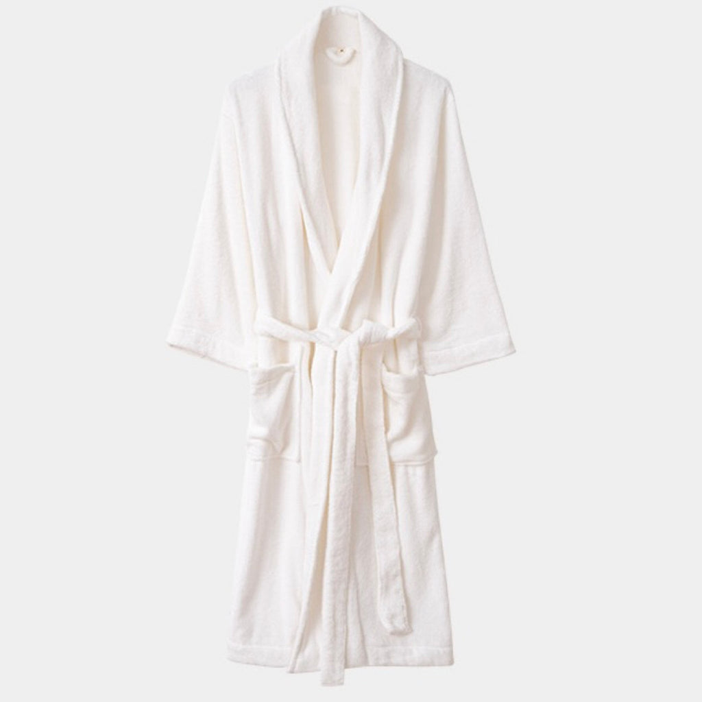 Classic Ultra-Soft Absorbent Cotton Bathrobe / White