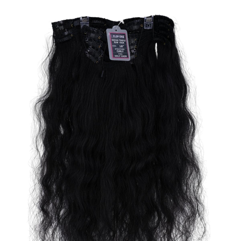 Indian Curly Natural Black Clip-in 100% Human Hair Extensions