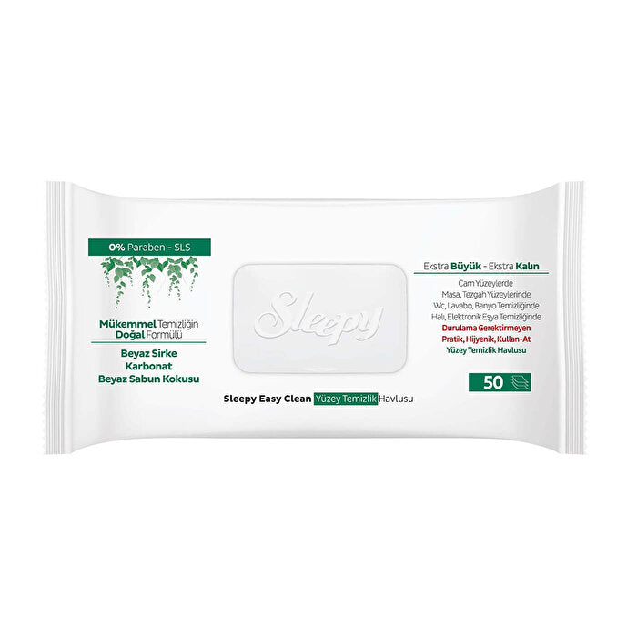 Sleepy Easy Clean Surface Cleaning Wipes 50-Pack - Large & Thick