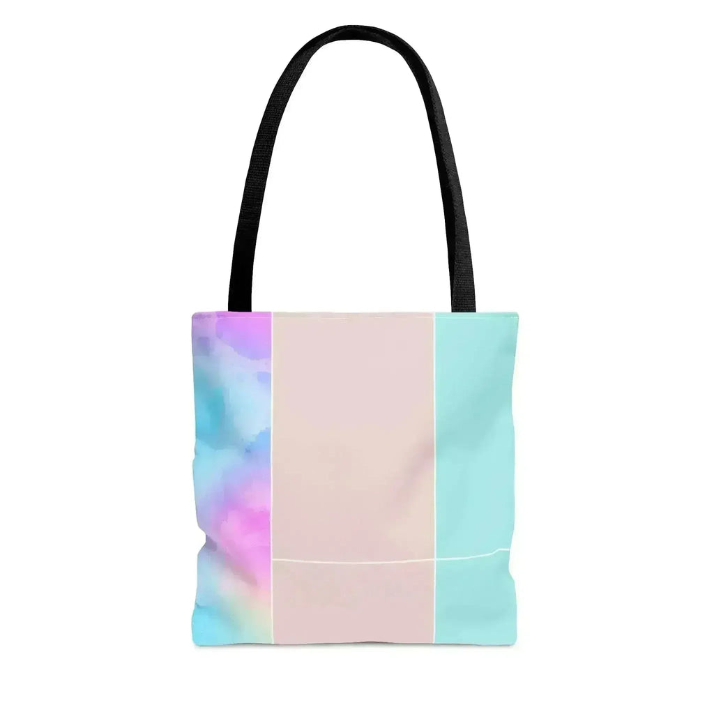 Large Tote Bag Pastel Colorblock Watercolor Illustration