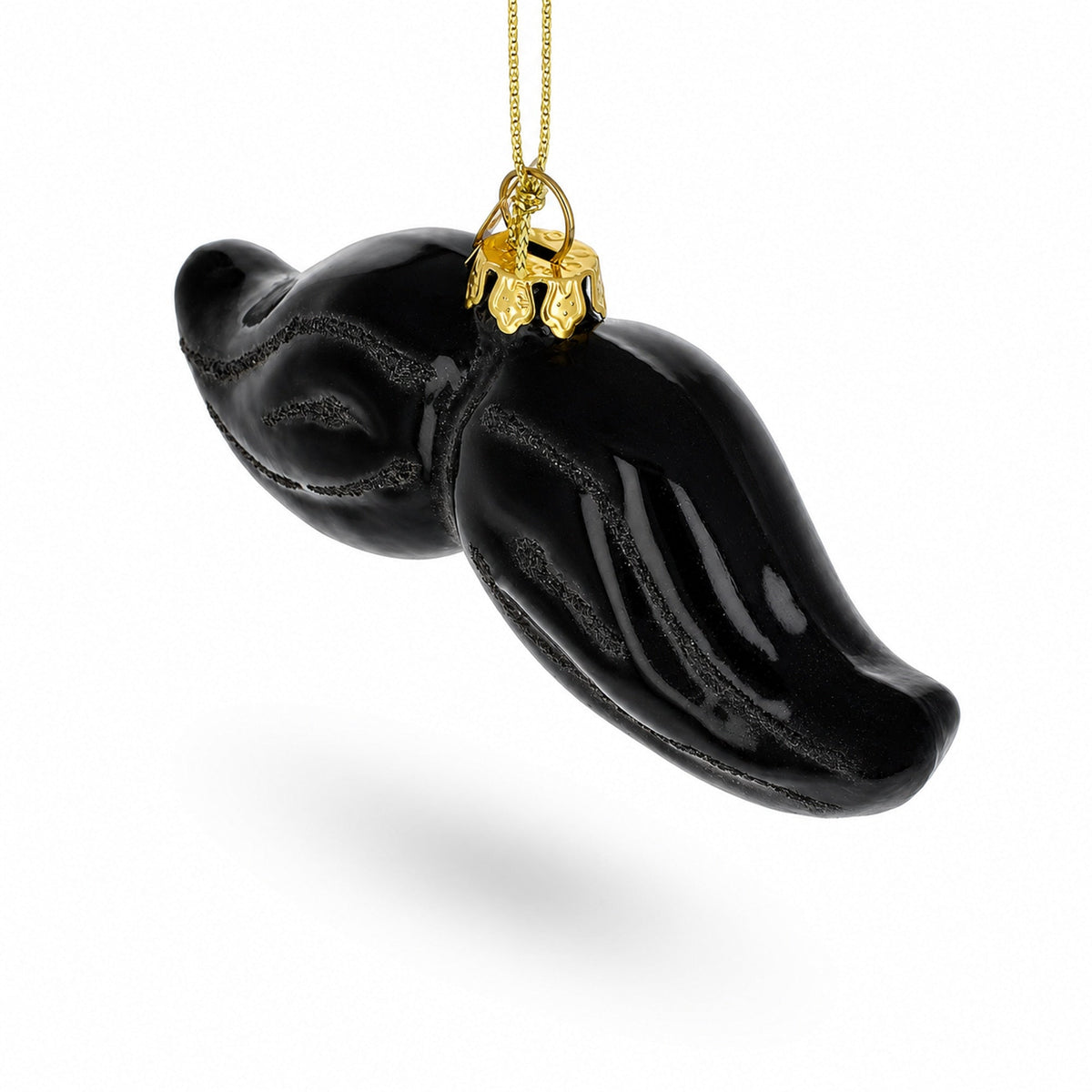 Mustache Glass Christmas Ornament