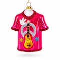 Hippie Peace & Love T-Shirt Glass Christmas Ornament