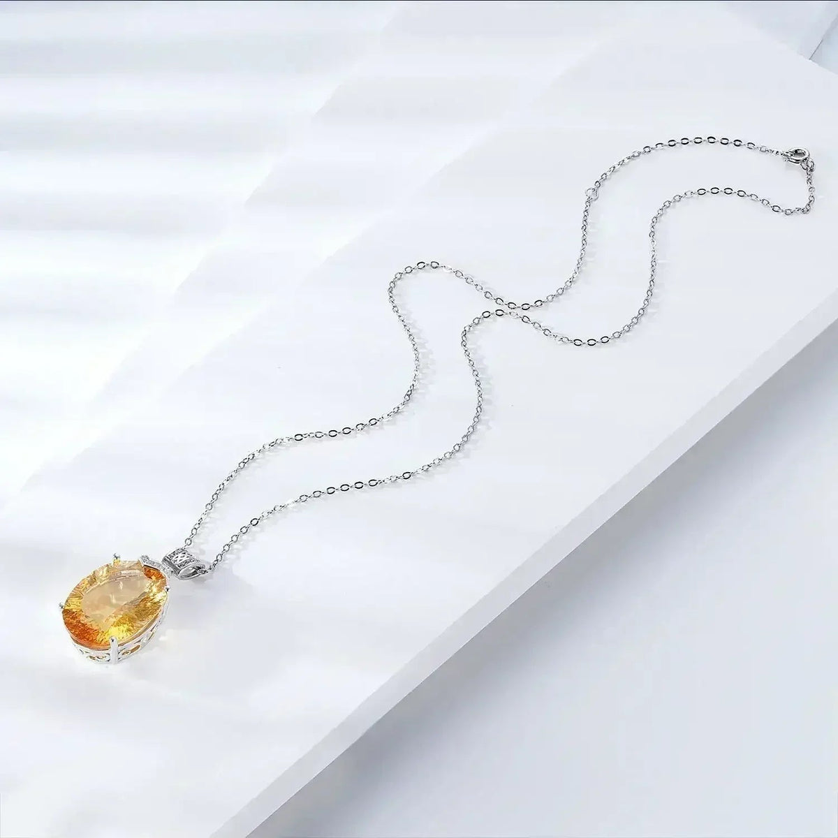 LuxeJewels™ – Solaris Gemdrop Citrine Pendant Necklace