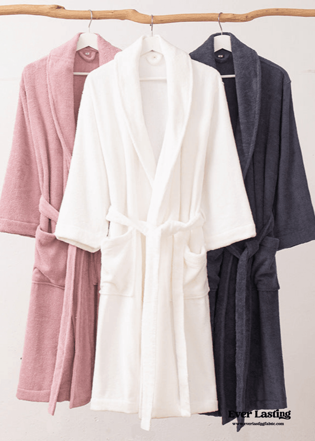 Classic Ultra-Soft Absorbent Cotton Bathrobe / Pink