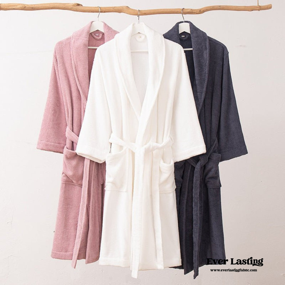 Classic Ultra-Soft Absorbent Cotton Bathrobe / Pink
