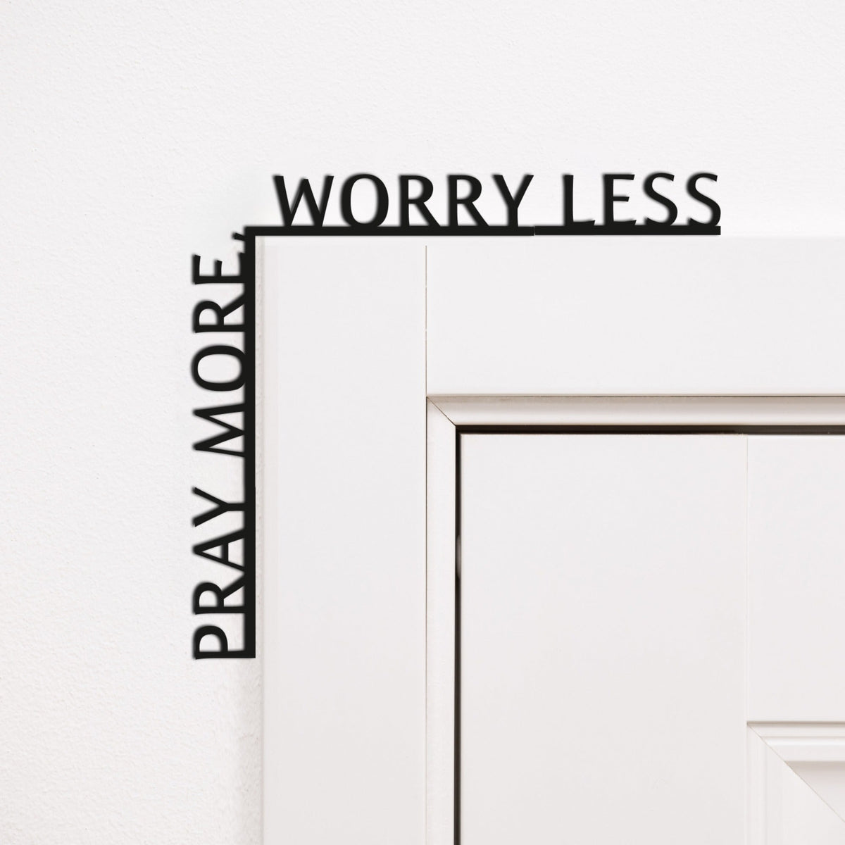 Wooden Corner Quote – Pray More, Worry Less