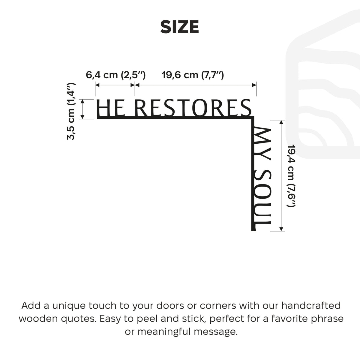 Wooden Corner Quote – He Restores My Soul