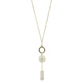 Solar Quartz + Crystal Y Necklace