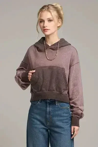 Basic Bae Kangaroo Pocket Long Sleeve Cropped Hoodie