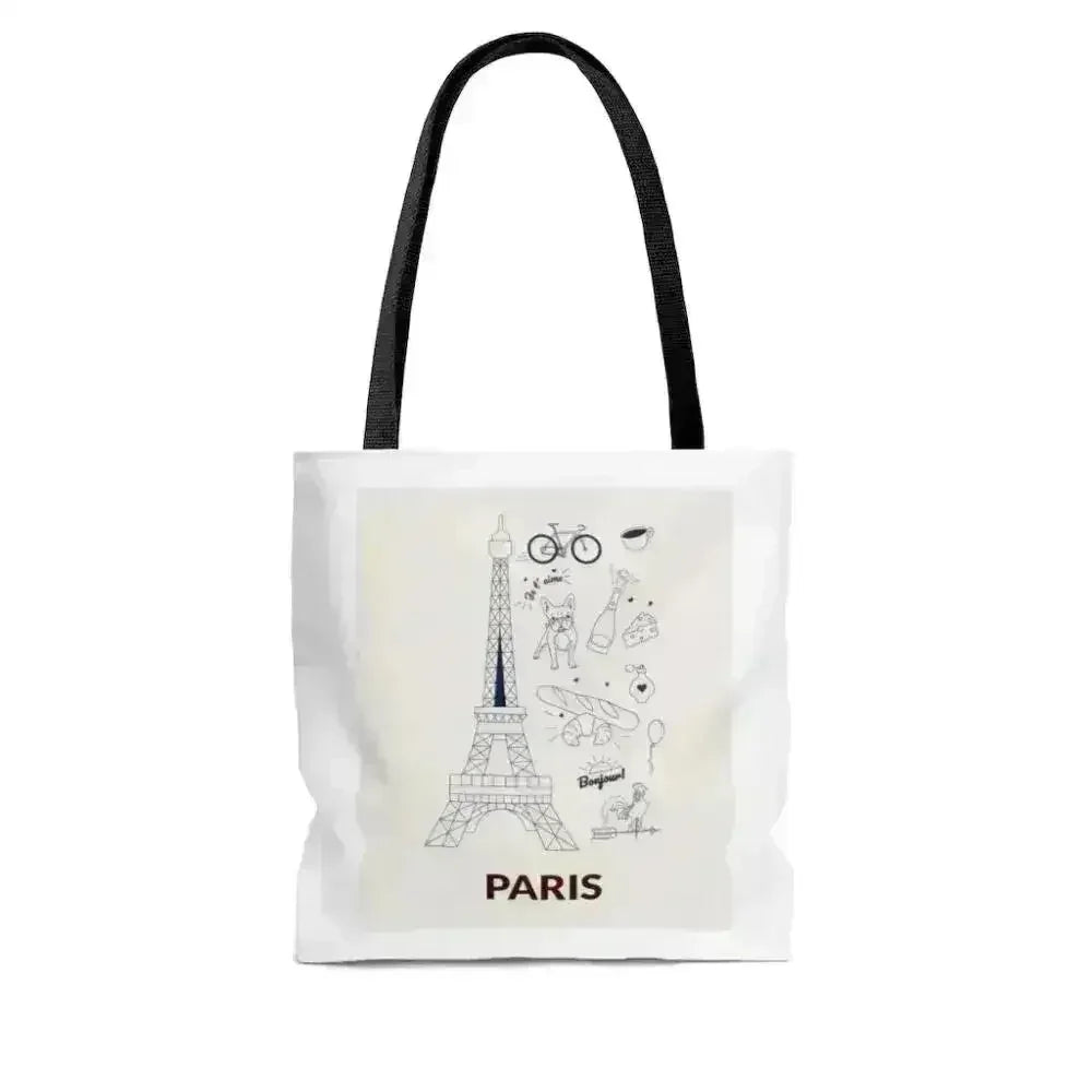 Paris Print Tote Bag - Durable Polyester Beach Bag | Femstylo