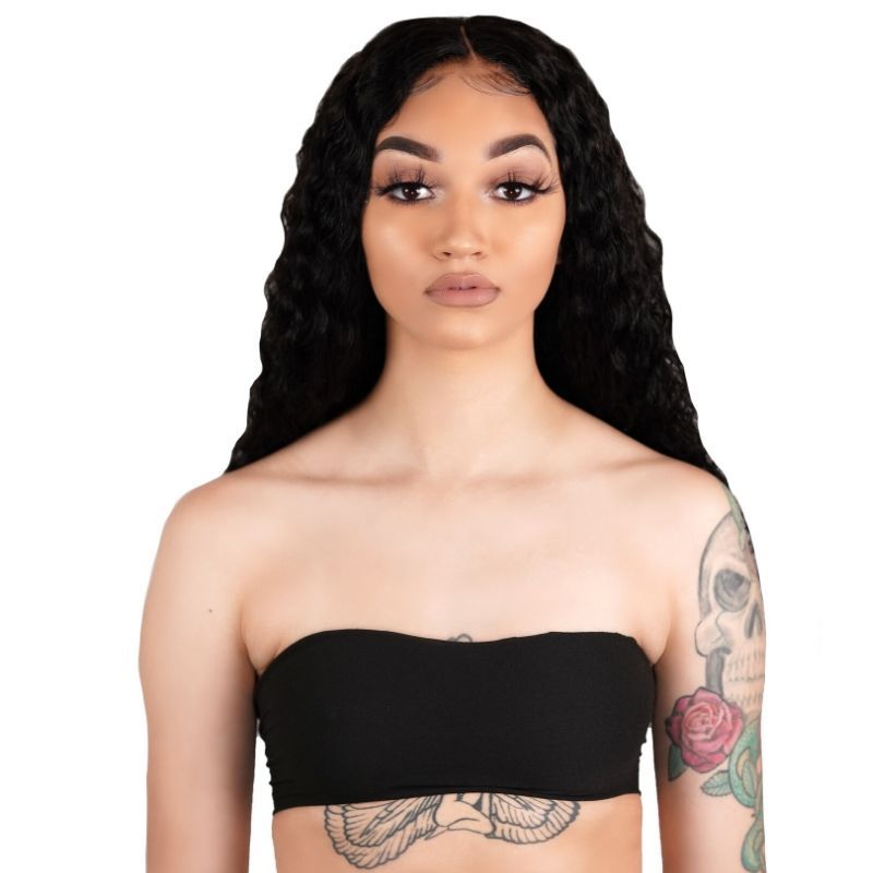 Deep Wave 13x4 Transparent Lace Front Human Hair Wig