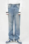 Washed Mid Rise Jeans with Pockets