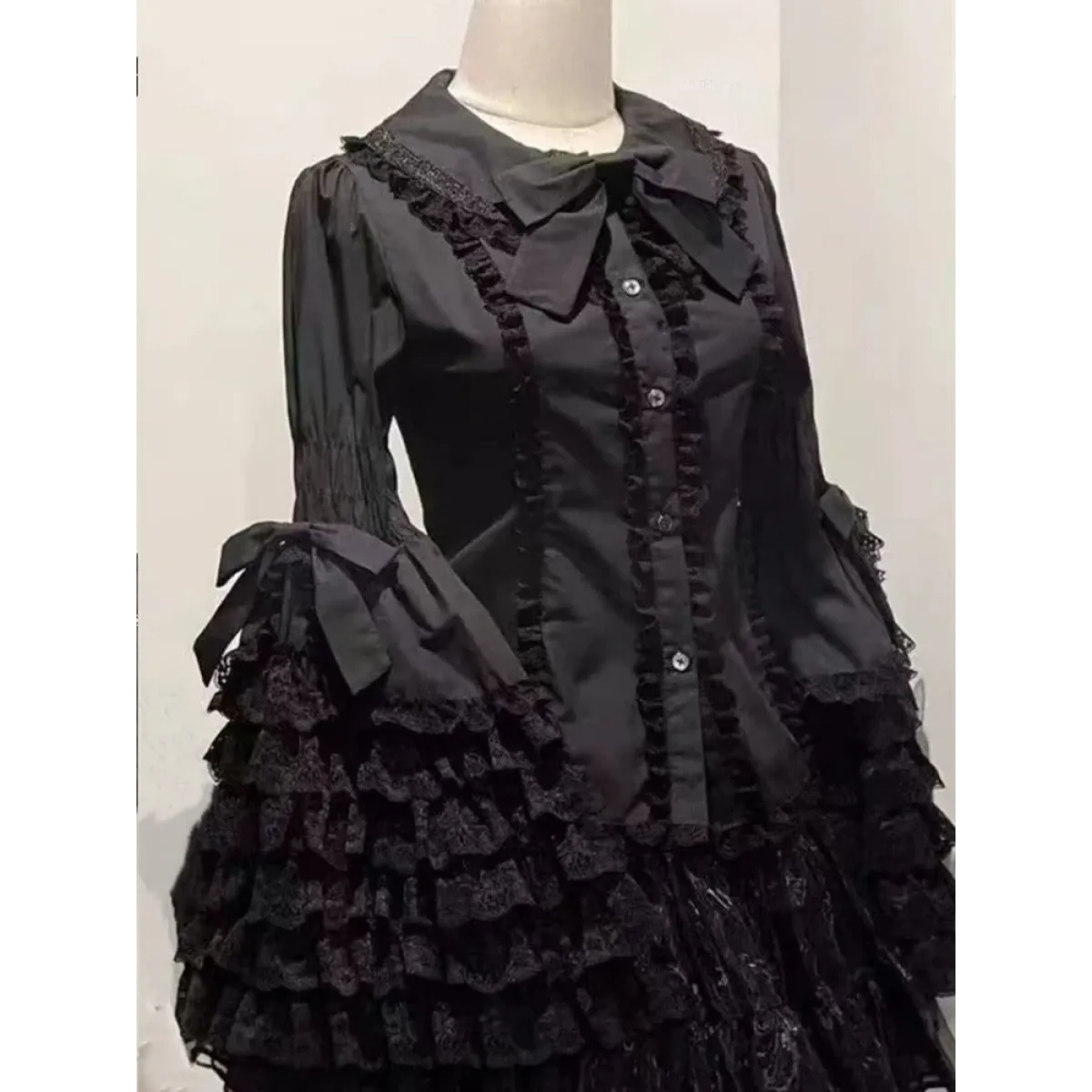 Kawaii Flare Sleeve Bow Blouse