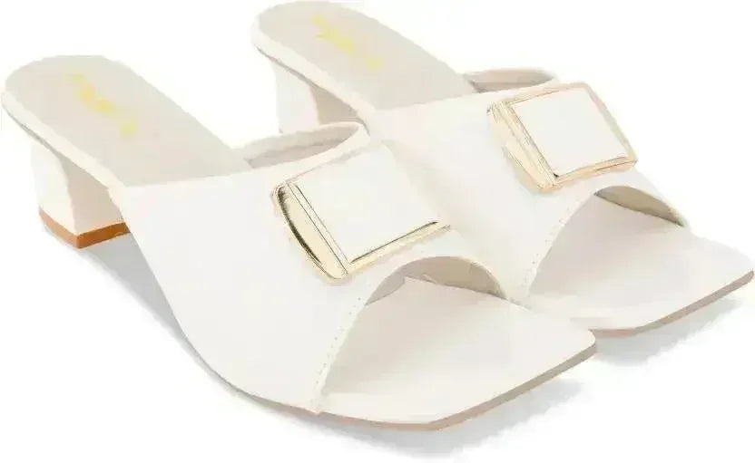 Women White Heels Sandal