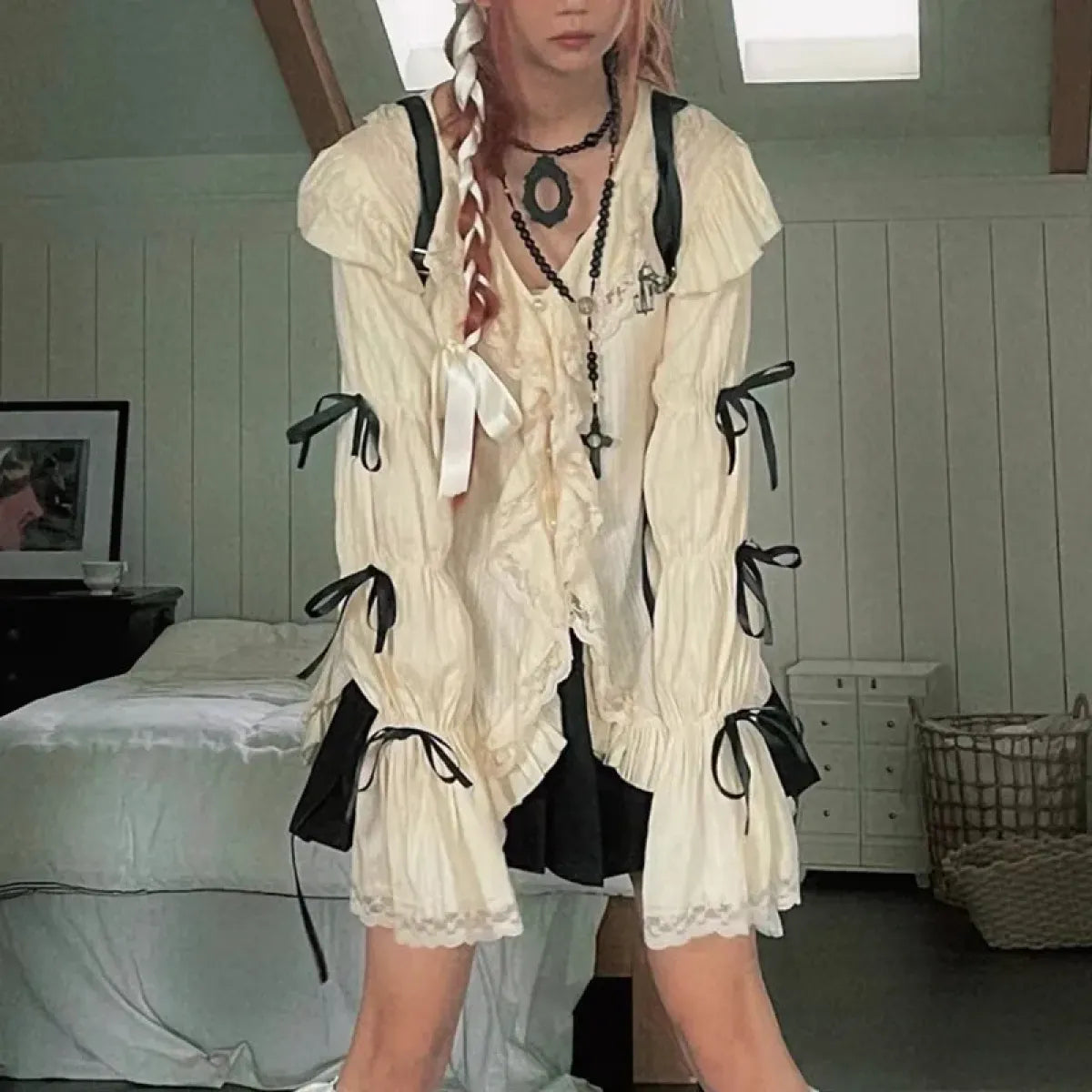 Gothic Lace Blouse – Irregular Harajuku Lolita Top
