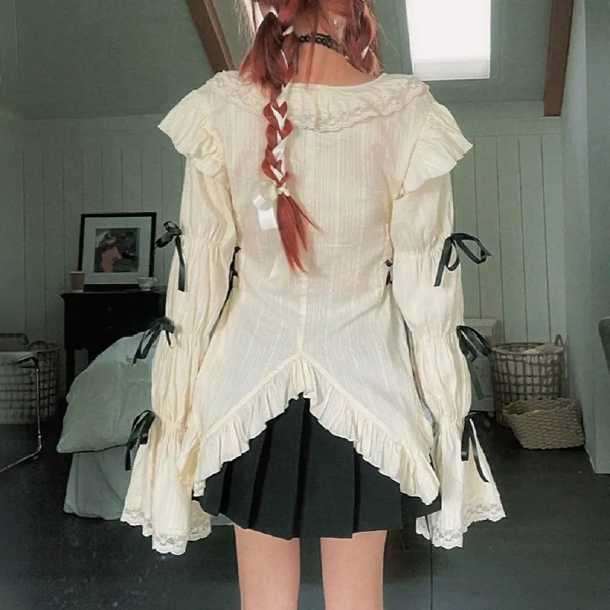 Gothic Lace Blouse – Irregular Harajuku Lolita Top