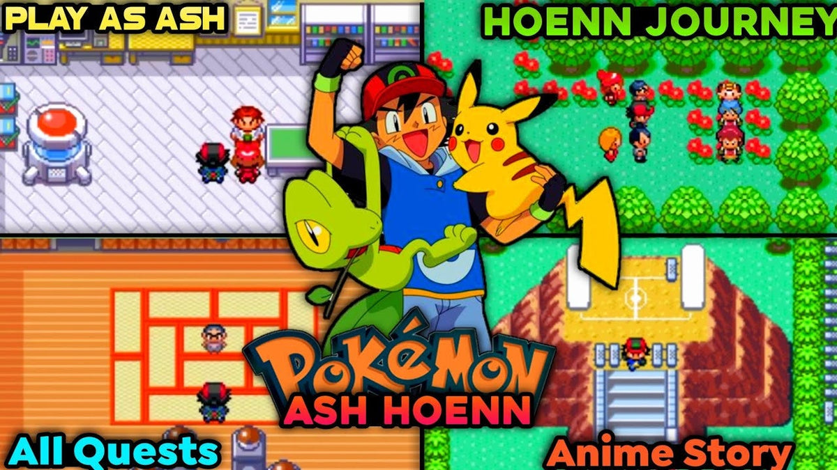 Pokemon Ash Hoenn GBA Video Game Rare GameBoy Advance Custom ROM