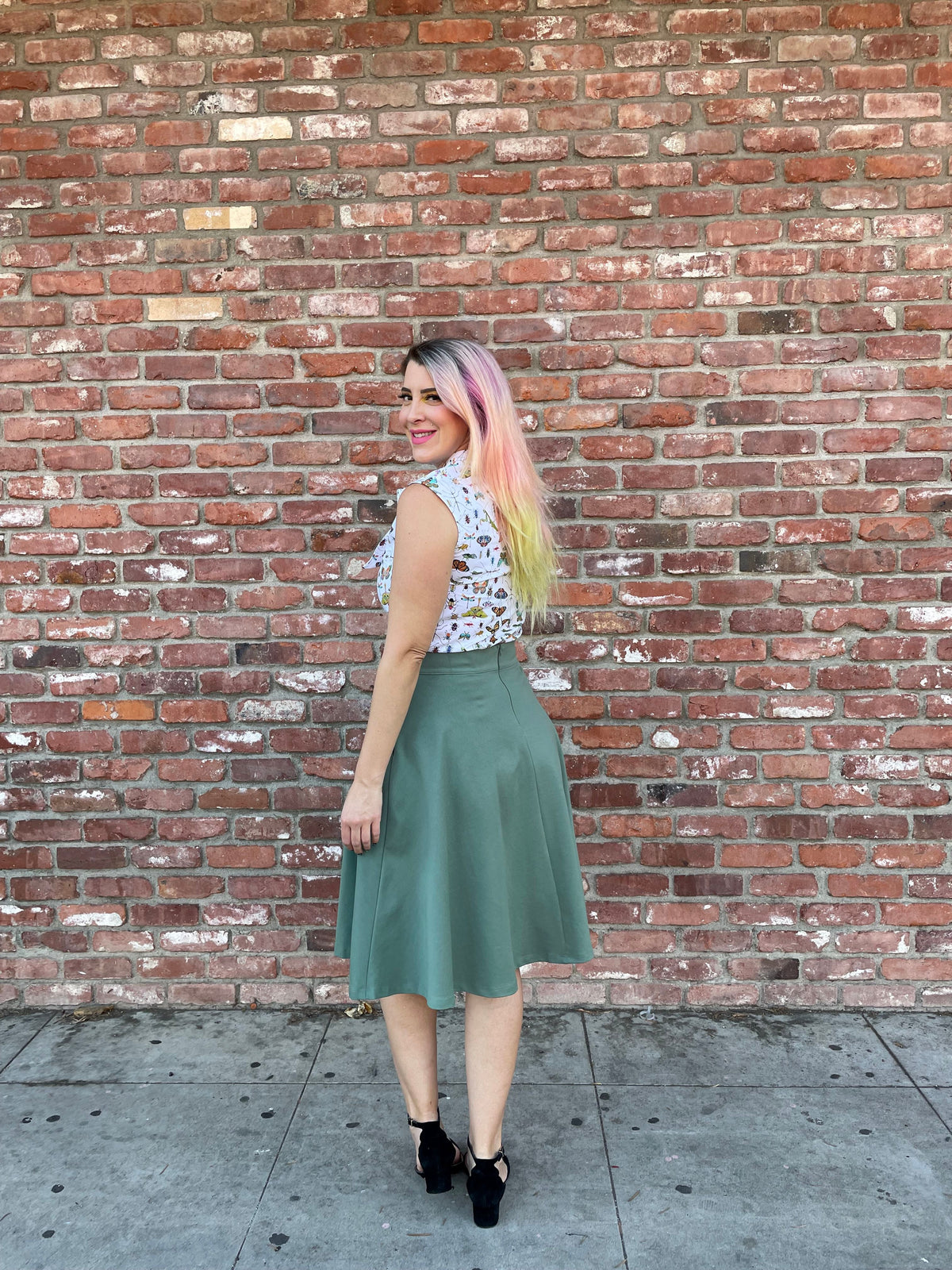 Charlotte Skirt in Sage - Plus Sizes only