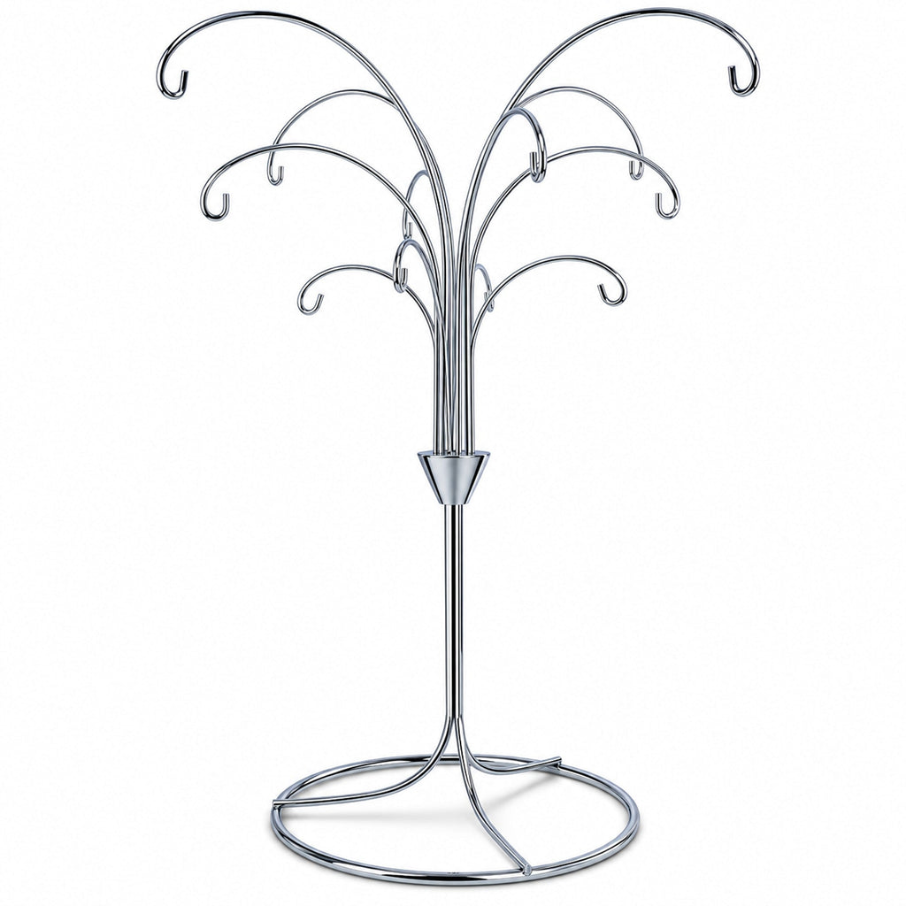 12-Arm Spiral Fountain Brass Silver Metal Ornament Stand Display 11.5 Inches