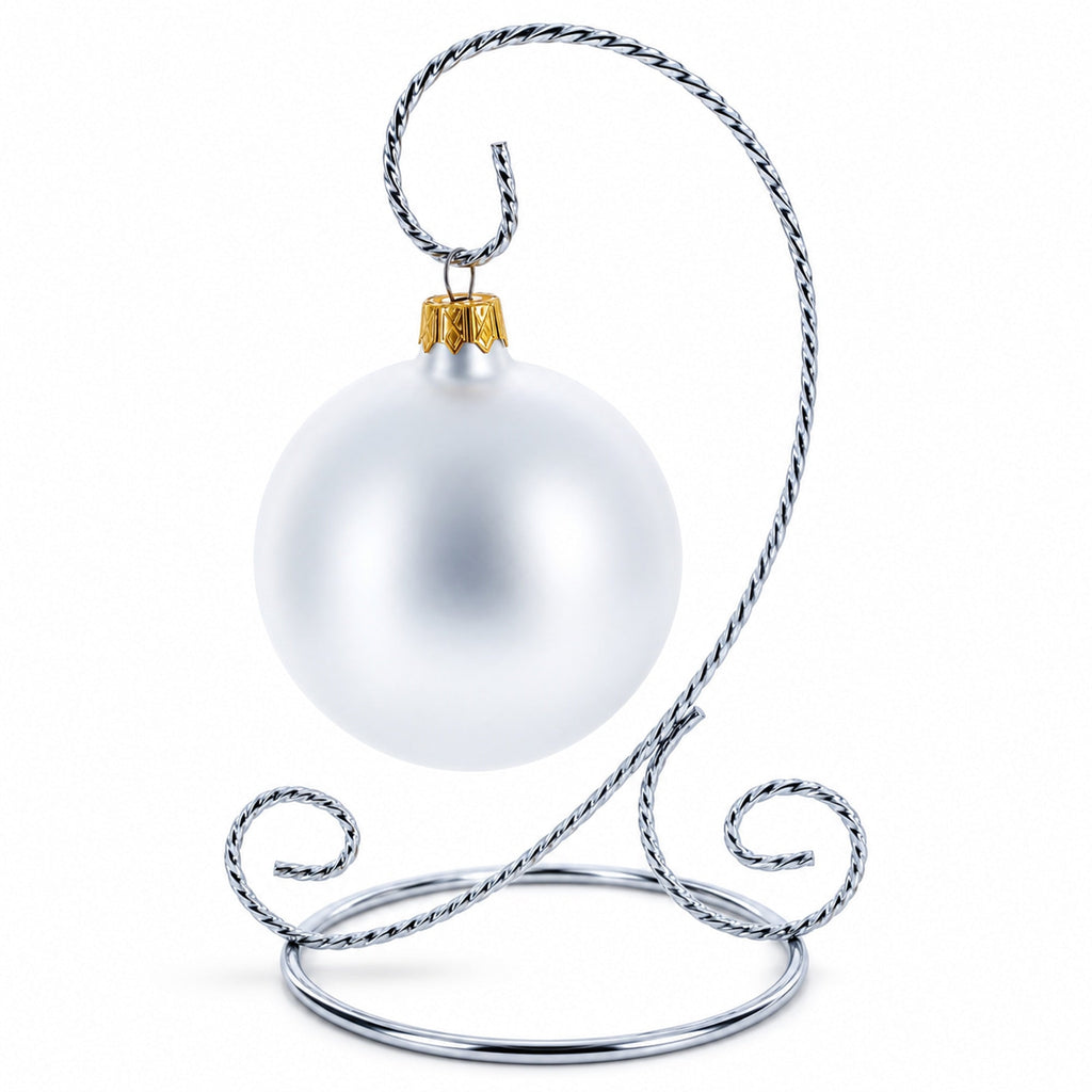 Twisted Wire Silver Metal Ornament Stand Display 7.2 Inches