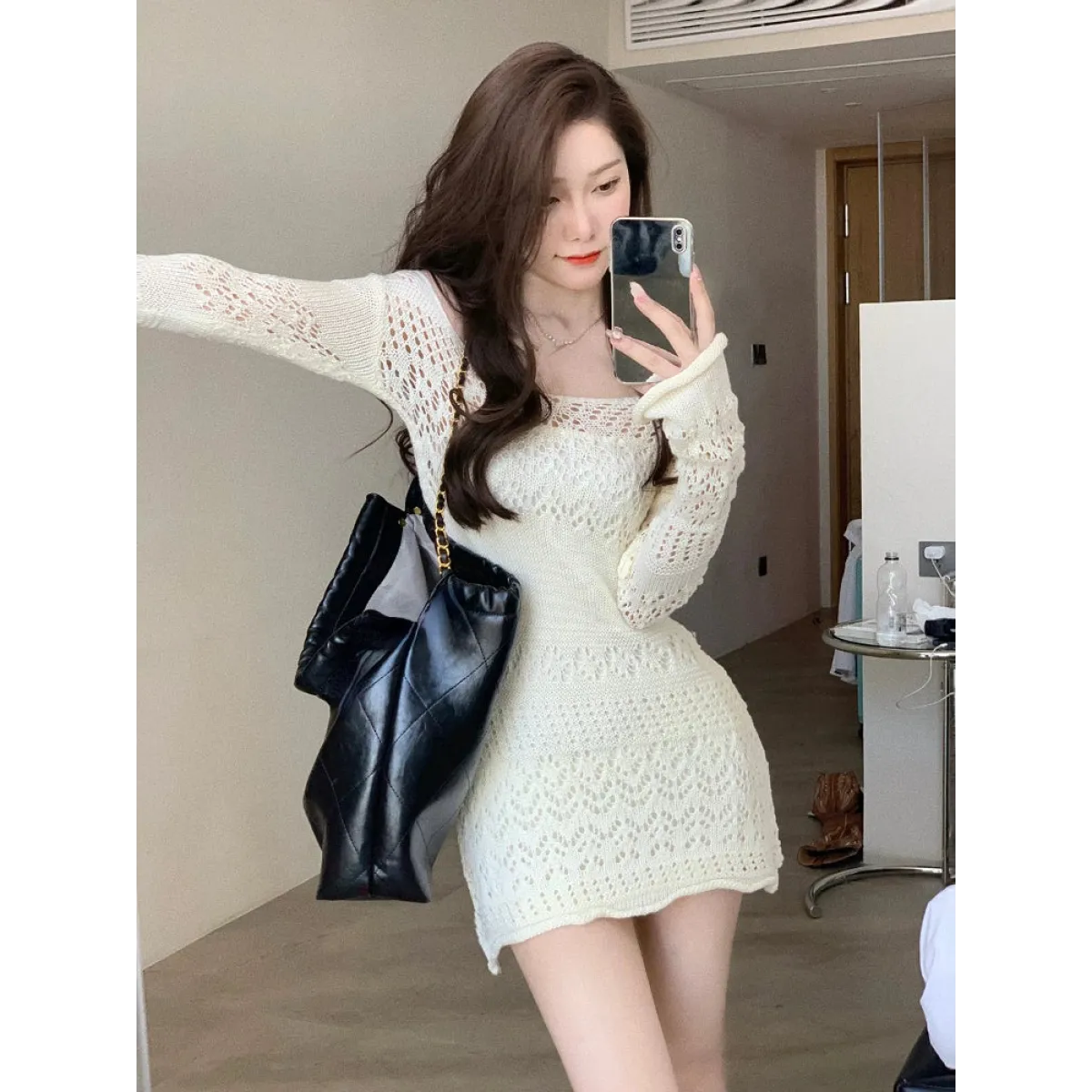 Mori Girl Lace Knit Dress